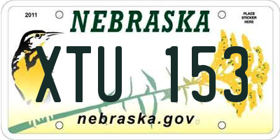 NE license plate XTU153