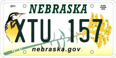 NE license plate XTU157