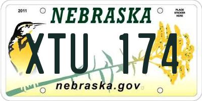 NE license plate XTU174