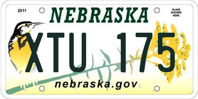 NE license plate XTU175