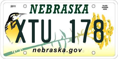 NE license plate XTU178