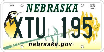 NE license plate XTU195