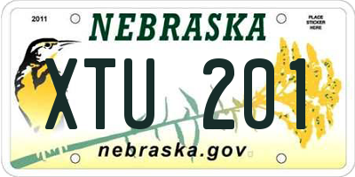 NE license plate XTU201