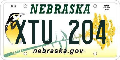 NE license plate XTU204
