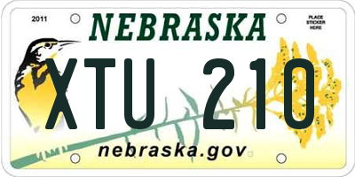 NE license plate XTU210