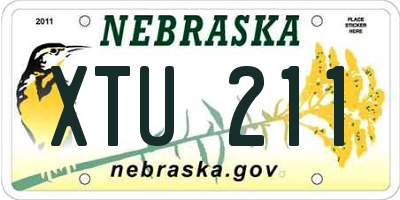 NE license plate XTU211