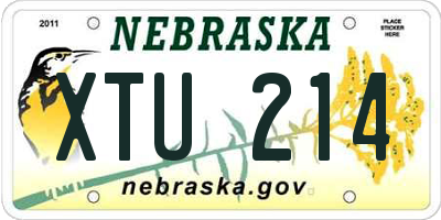 NE license plate XTU214
