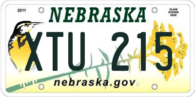 NE license plate XTU215