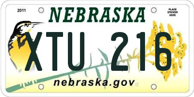 NE license plate XTU216