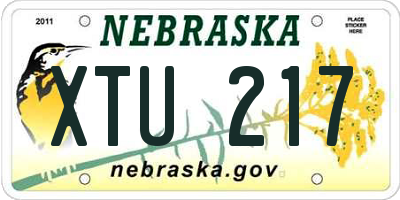 NE license plate XTU217