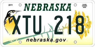 NE license plate XTU218