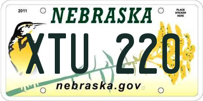 NE license plate XTU220