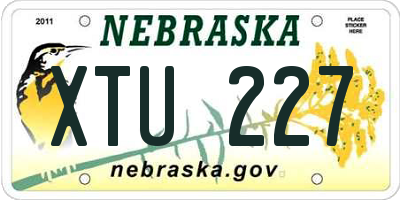 NE license plate XTU227