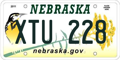 NE license plate XTU228