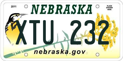 NE license plate XTU232