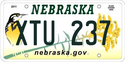 NE license plate XTU237