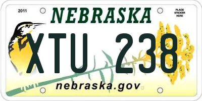 NE license plate XTU238