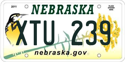 NE license plate XTU239