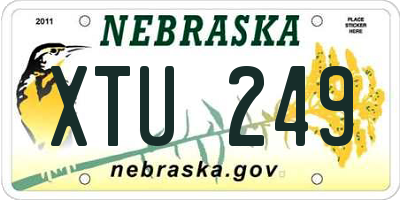 NE license plate XTU249