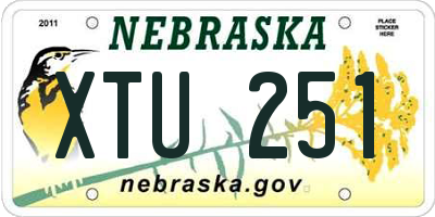NE license plate XTU251