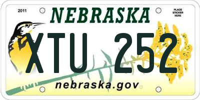 NE license plate XTU252