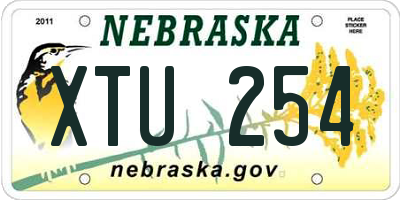 NE license plate XTU254