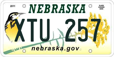 NE license plate XTU257