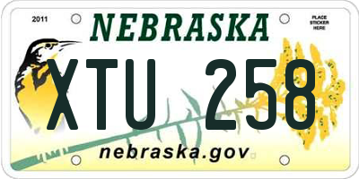 NE license plate XTU258