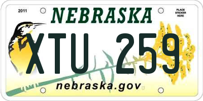 NE license plate XTU259