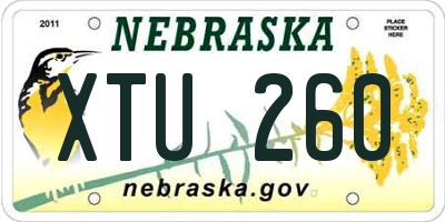 NE license plate XTU260