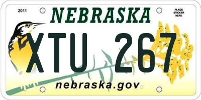 NE license plate XTU267