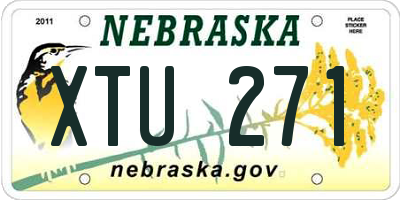 NE license plate XTU271