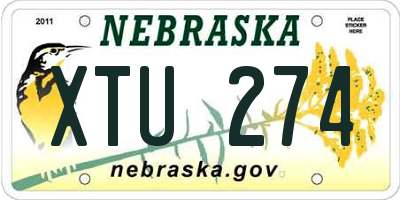 NE license plate XTU274