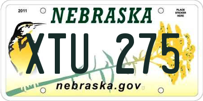 NE license plate XTU275