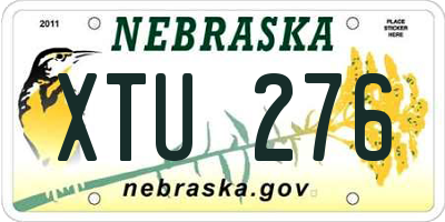 NE license plate XTU276