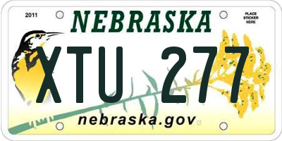 NE license plate XTU277
