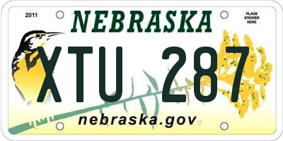 NE license plate XTU287