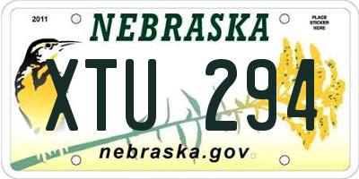 NE license plate XTU294