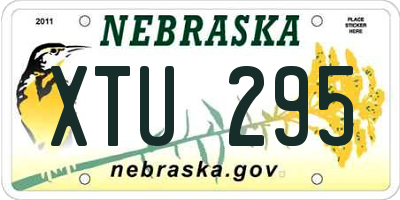 NE license plate XTU295
