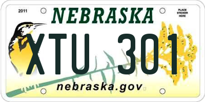 NE license plate XTU301