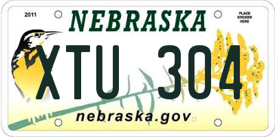 NE license plate XTU304