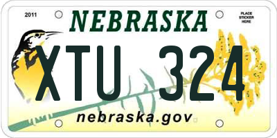 NE license plate XTU324