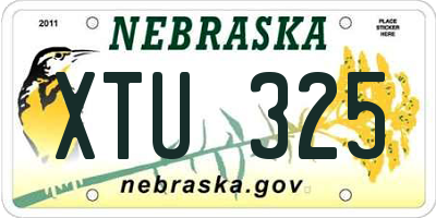 NE license plate XTU325