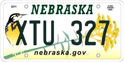NE license plate XTU327