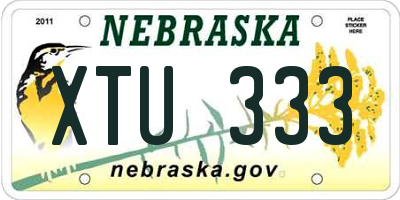 NE license plate XTU333