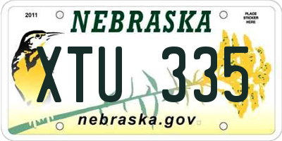 NE license plate XTU335