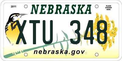 NE license plate XTU348