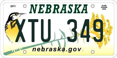NE license plate XTU349