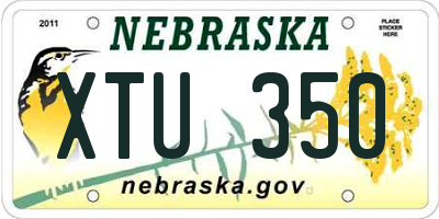 NE license plate XTU350