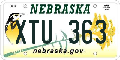 NE license plate XTU363